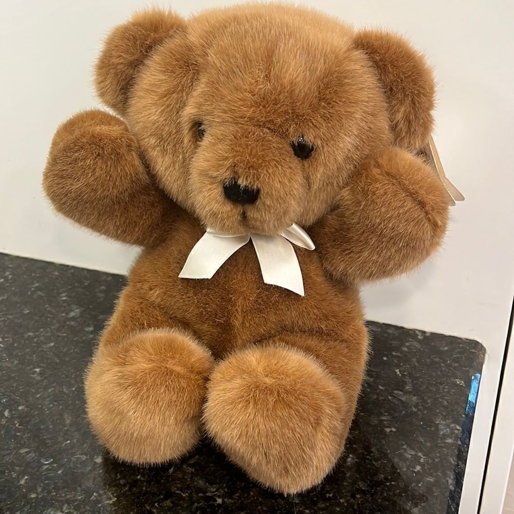 Vintage Dakin 1990 Brown Bear 14 Inch Plush Stuffed Animal Toy Gift
